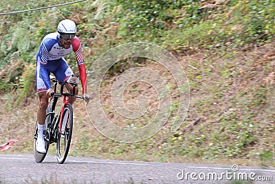 Thibaut Pinot on stage 20 at Le Tour de France 2020 Editorial Stock Photo