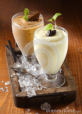 Thick creamy milkshake dessert Stock Photo