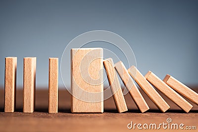 Thick Domino Stop Falling Stock Photo