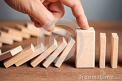 Thick Domino Stop Falling Stock Photo