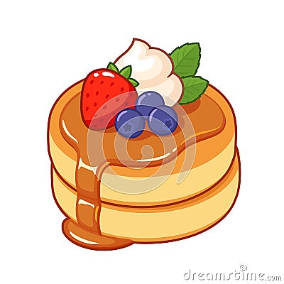 Thick Japanese pancakes Vector Illustration