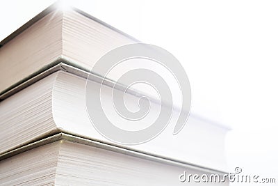 Stack of books on the table. Storage and dissemination of information Stock Photo