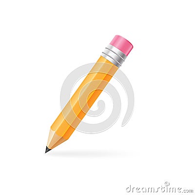 Thick pencil with eraser. Isolated vector illustration Vector Illustration