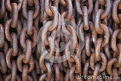 Thick Rusty Chain Background Stock Photo