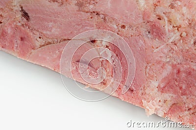 Thick slices of delicious brawn, cold cut made with flesh from the head of a pig in aspic Stock Photo