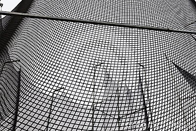 a thick strong net that restricts sports equipment Stock Photo