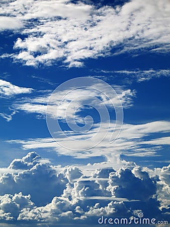 Thick White Fluffy Clouds Stock Photo