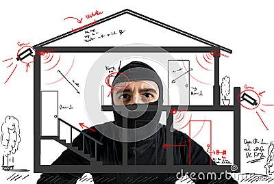 Thief apartment Stock Photo