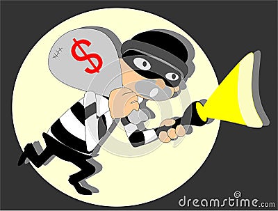 Thief caught in the act Vector Illustration