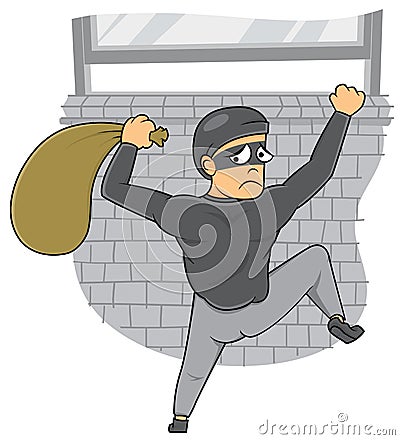 Thief Caught Vector Illustration