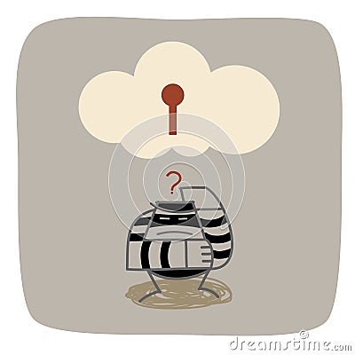 Thief confuse cloud computing security Vector Illustration