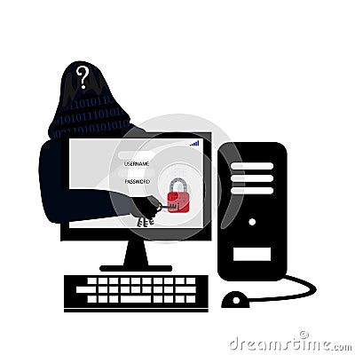Thief has a key for your account in social networking Stock Photo