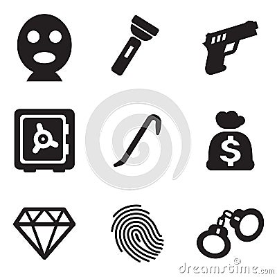 Thief Icons Vector Illustration