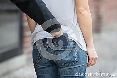 Thief Stealing Smartphone Stock Photo