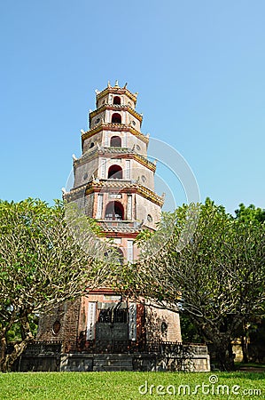 Thien Mu pagoda in Hue Stock Photo