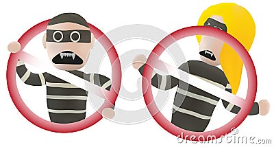 Thieve and Stop Concept Anti criminal art like plasticine Stock Photo