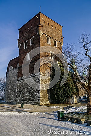 Thieves Tower of the Wawel castle, Krakow Stock Photo