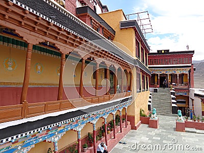 Thikse Gompa or Thikse Monastery at Leh Ladakh . Buddhism . Peace . Travel India . Old architecture . Editorial Stock Photo