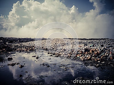 Thilafushi island.Maldives.Garbage dump, plastic mountains 2 Stock Photo
