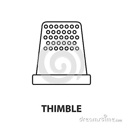 Thimble icon or logo line art style Vector Illustration