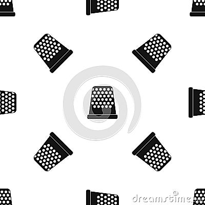 Thimble pattern seamless black Vector Illustration