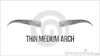 Thin Medium Arch Brows Shape Vector Business Card Template Vector Illustration