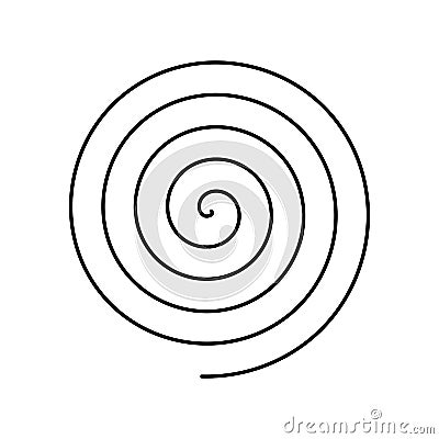 Thin black spiral symbol. Simple flat vector design element Vector Illustration