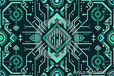 Thin circuit trace lines on technology background. Abstract digital tech background illustration. Electronics and computer Vector Illustration