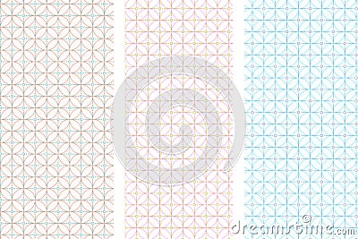 Thin elegant abstract pattern form by round and line with 3 different color combination. Geometric Background Vector. Vector Illustration