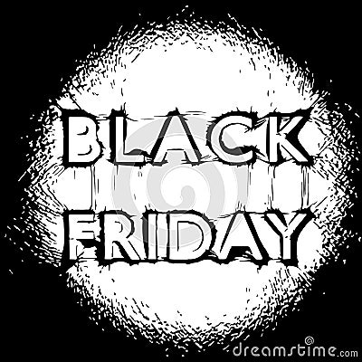 Thin fabric on letters Black Friday lit by a Spotlight. Vector Illusration Stock Photo