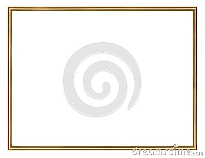 Thin gilded frame, isolated on a white Stock Photo