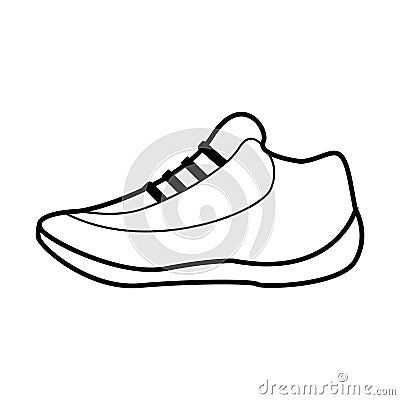 Thin line basket shoes icon Vector Illustration