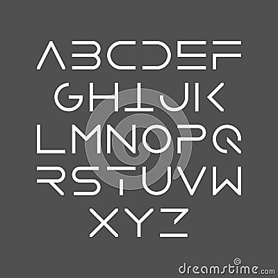 Thin line bold style uppercase modern font Vector Illustration