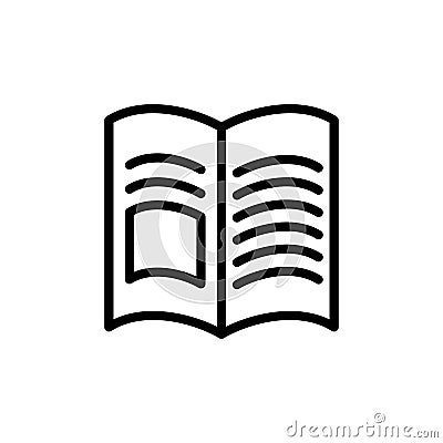 Thin line book, magazine icon Stock Photo