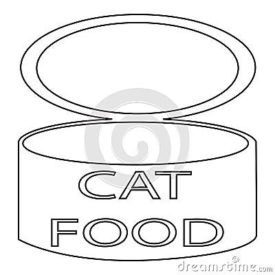 Thin line cat food tin can Vector Illustration