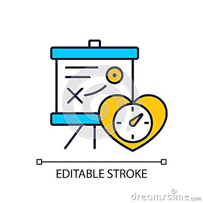 Thin line coordinate with educational institutions icon Cartoon Illustration