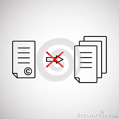 Thin line copyright symbol like prohibit copying Vector Illustration