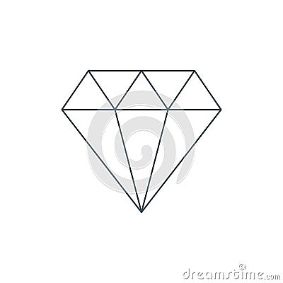 Thin line diamond icon, jewelry outline logo Vector Illustration