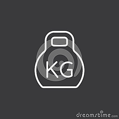 Line dumbbell weight icon on dark background Stock Photo