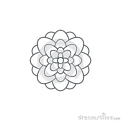 Thin line flower logo, flower of life symbol Vector Illustration