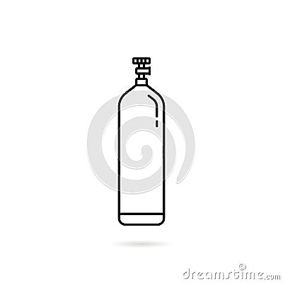 Thin line gas cylinder icon Vector Illustration