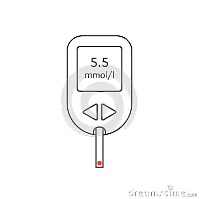 Thin line glucometer icon Vector Illustration