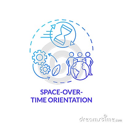 Thin line gradient space over time orientation icon concept Vector Illustration
