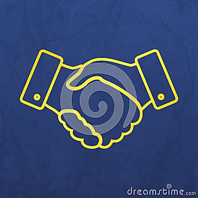 Thin line handshake icon Vector Illustration