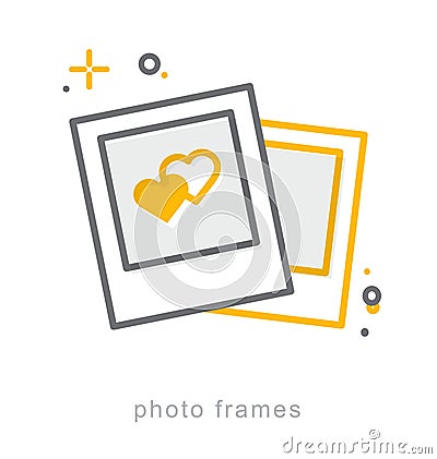 Thin line icons, Photo frames Vector Illustration