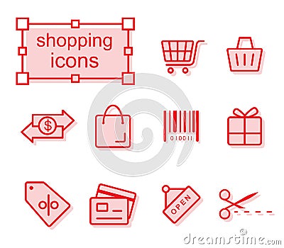 Thin line icons set, Shopping Vector Illustration