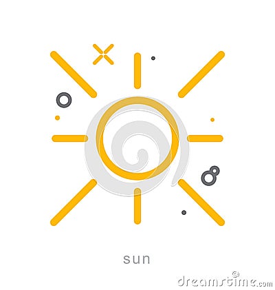 Thin line icons, Sun Vector Illustration