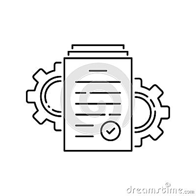 thin line kpi control or execute operation icon Vector Illustration