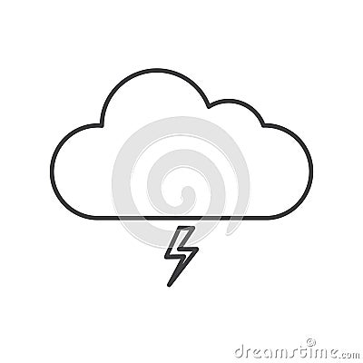 Thin line lightning storm icon Vector Illustration