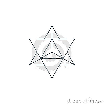 Thin line merkaba, sacred geometry Vector Illustration